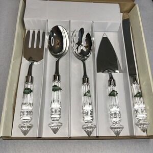 Shannon By Godinger Catrina 5 Piece Crystal Handle Serving Set